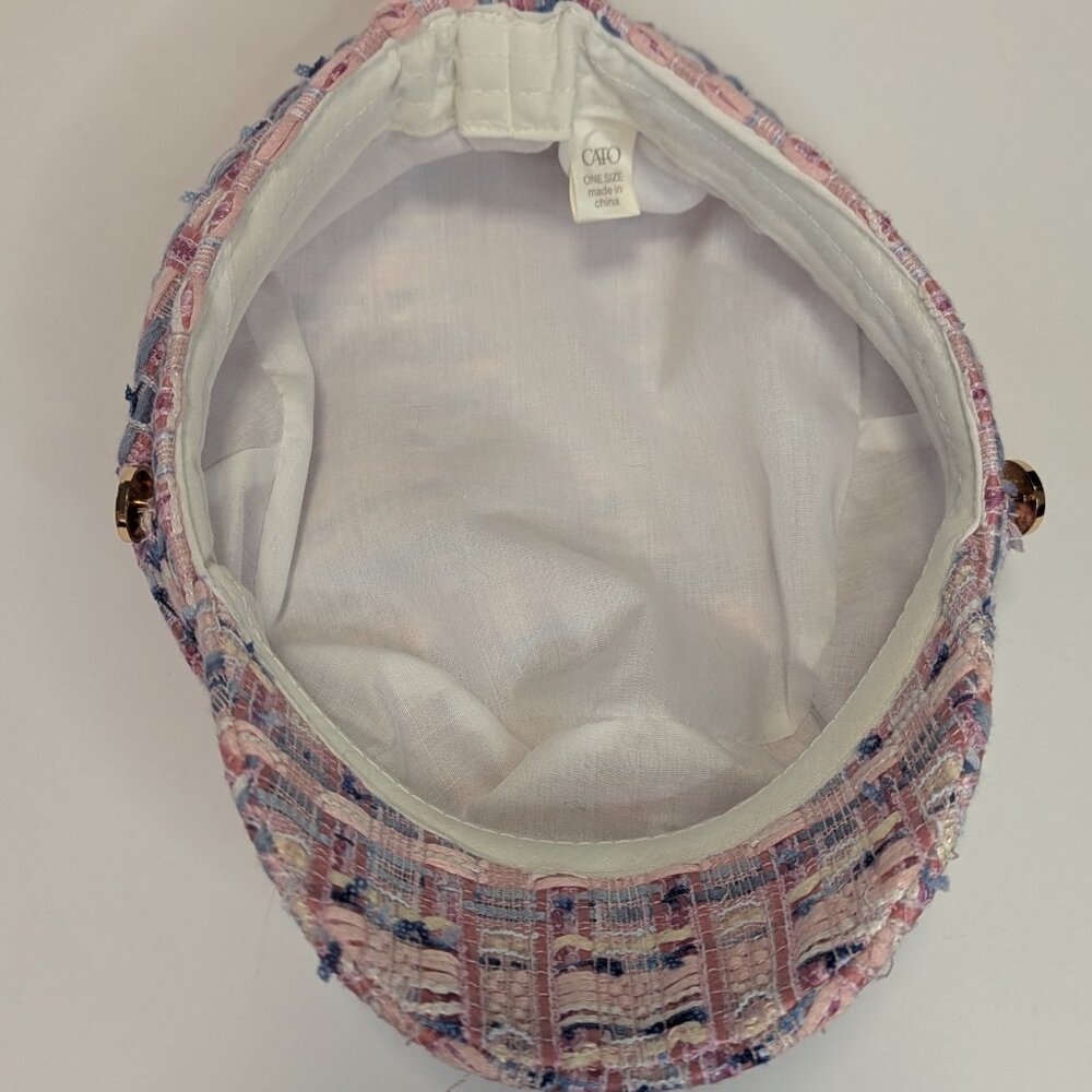 Chic Pink Tweed Newsboy Cap Cato Designs NWT - Picture 5 of 7